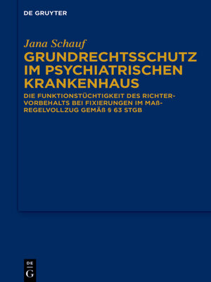 cover image of Grundrechtsschutz im psychiatrischen Krankenhaus